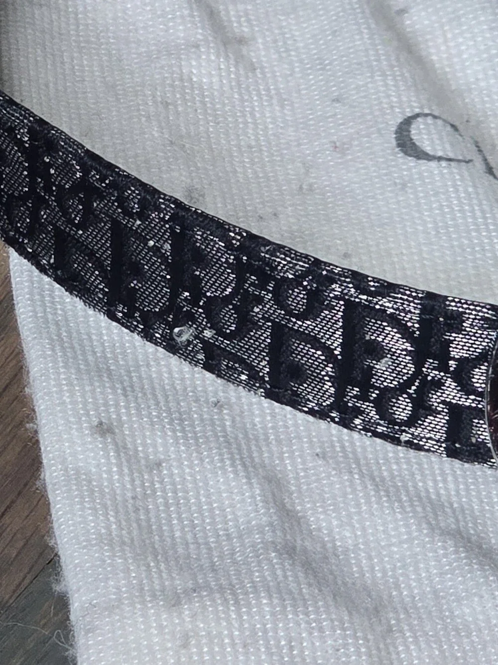 Dior Black Monogram CD Buckle Belt Galliano Era Size 70